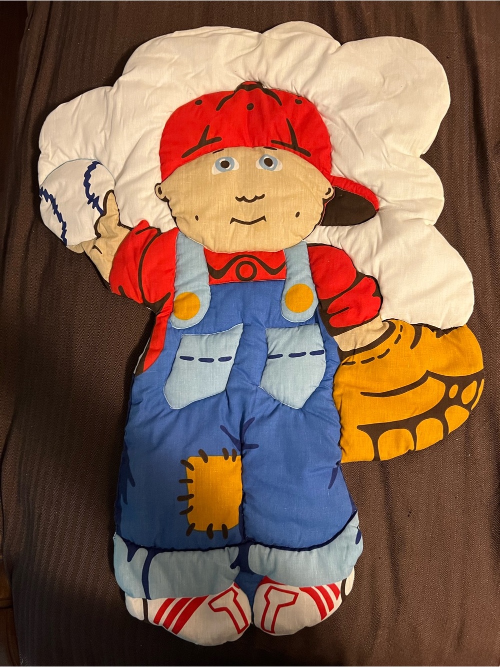 1984 Original Appalachian Art CABBAGE PATCH Baseball Boy FABRIC PANEL Cut & Sew